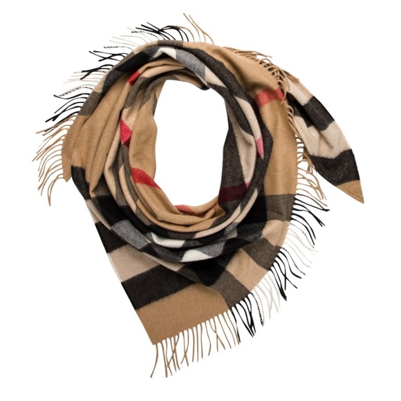 Burberry Cashmere Giant Check Triangle Bandana Scarf / Wrap - Picture 6 of 16